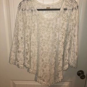 White see-through Pancho